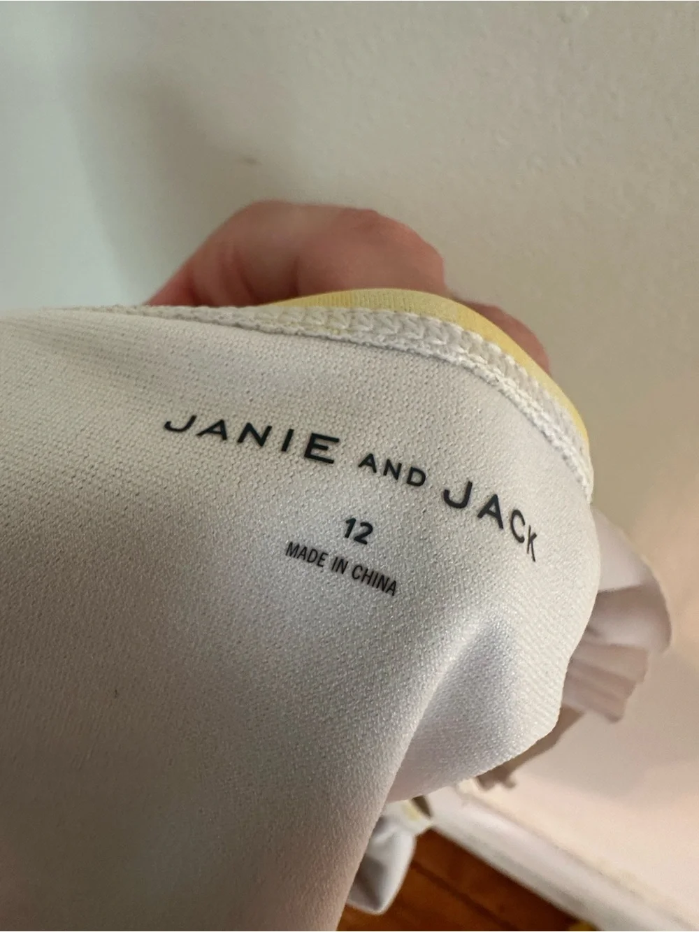 Janie and Jack Yellow and White Gingham Ruffle Two-Piece size 12